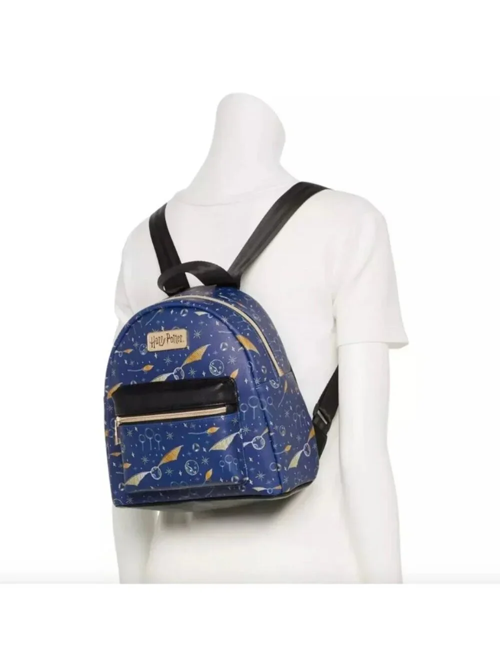 Harry Potter Navy Blue Quidditch Printed Mini Backpack Wizarding World Blue Blac